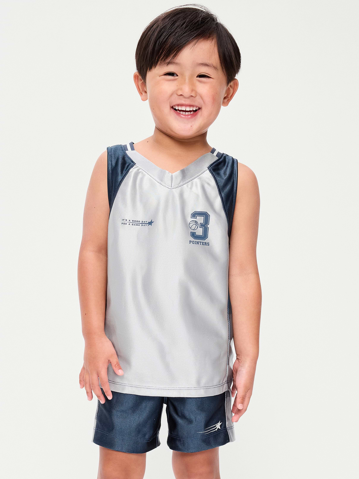 Image 1 of 3, v neck, sleeveless, small-scale graphic at chest, color block pattern, Product #885745