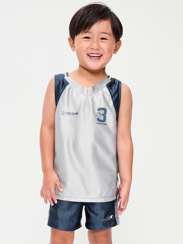 Camisole de basketball surdimensionnée à imprimé pour tout-petit