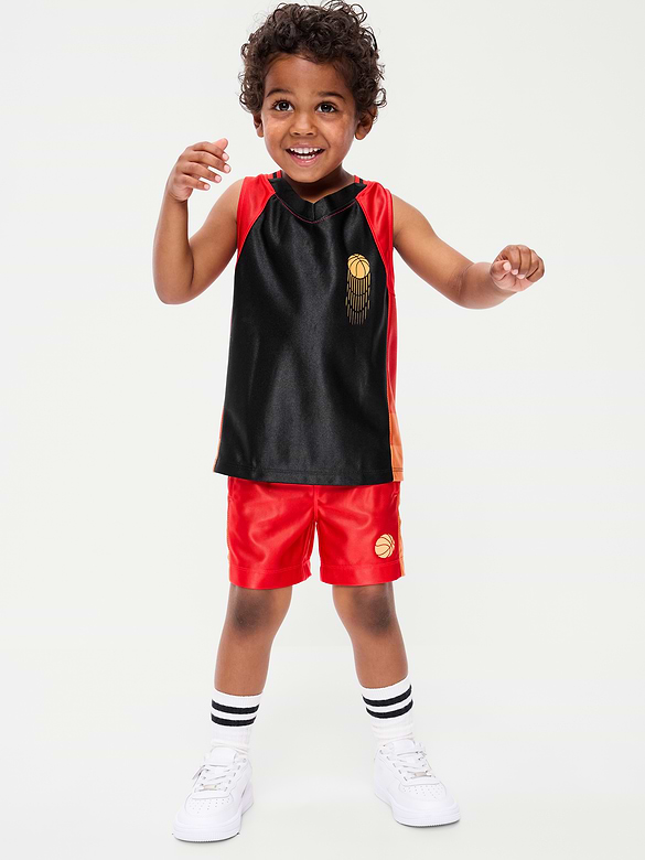 Camisole de basketball surdimensionnée à imprimé pour tout-petit