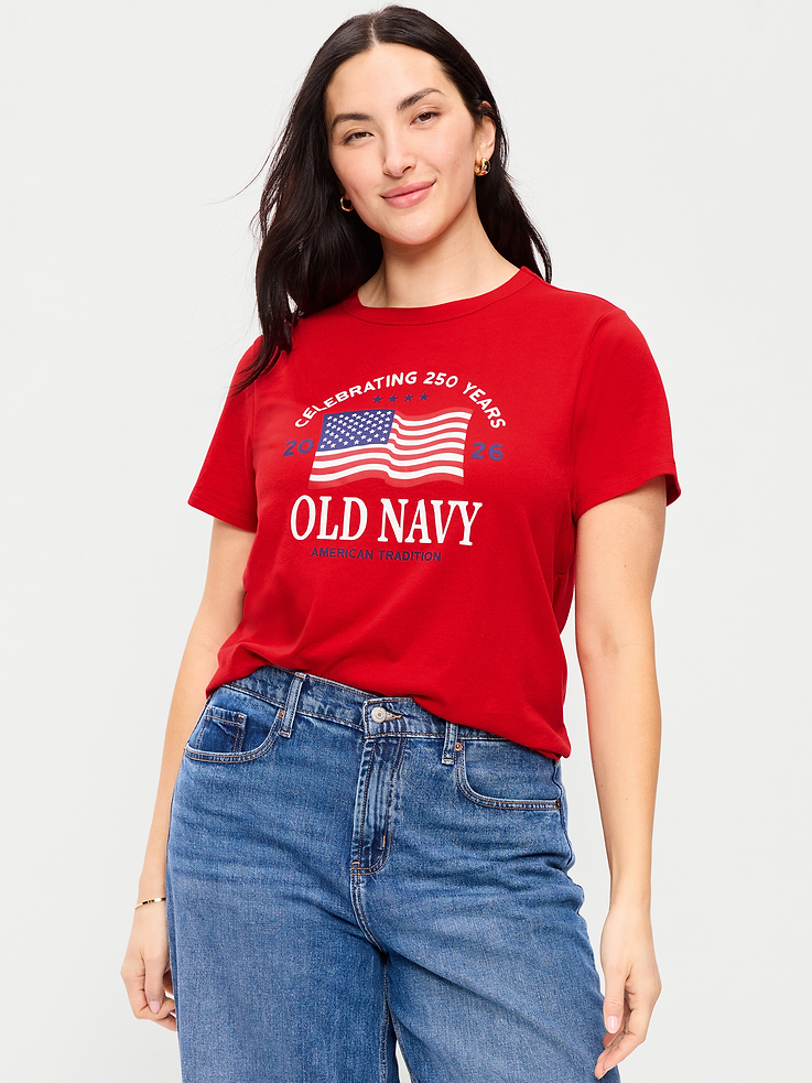 Image number 6 showing, Crew-Neck Flag Logo Graphic T-Shirt