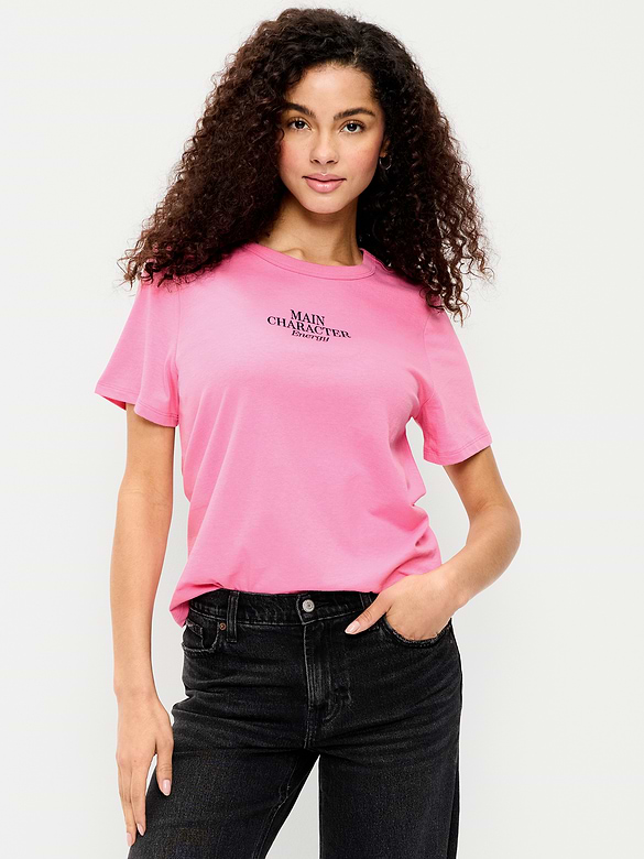 T-shirt passe-partout ras du cou à imprimé