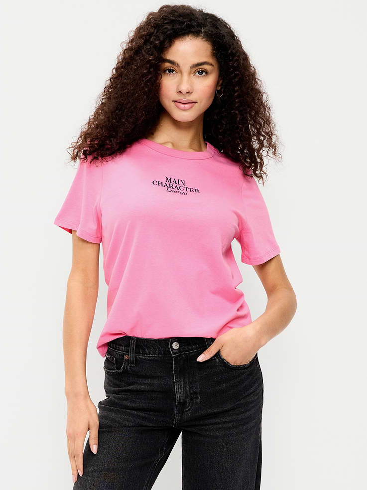 L'image numéro 1 présente T-shirt passe-partout ras du cou à imprimé