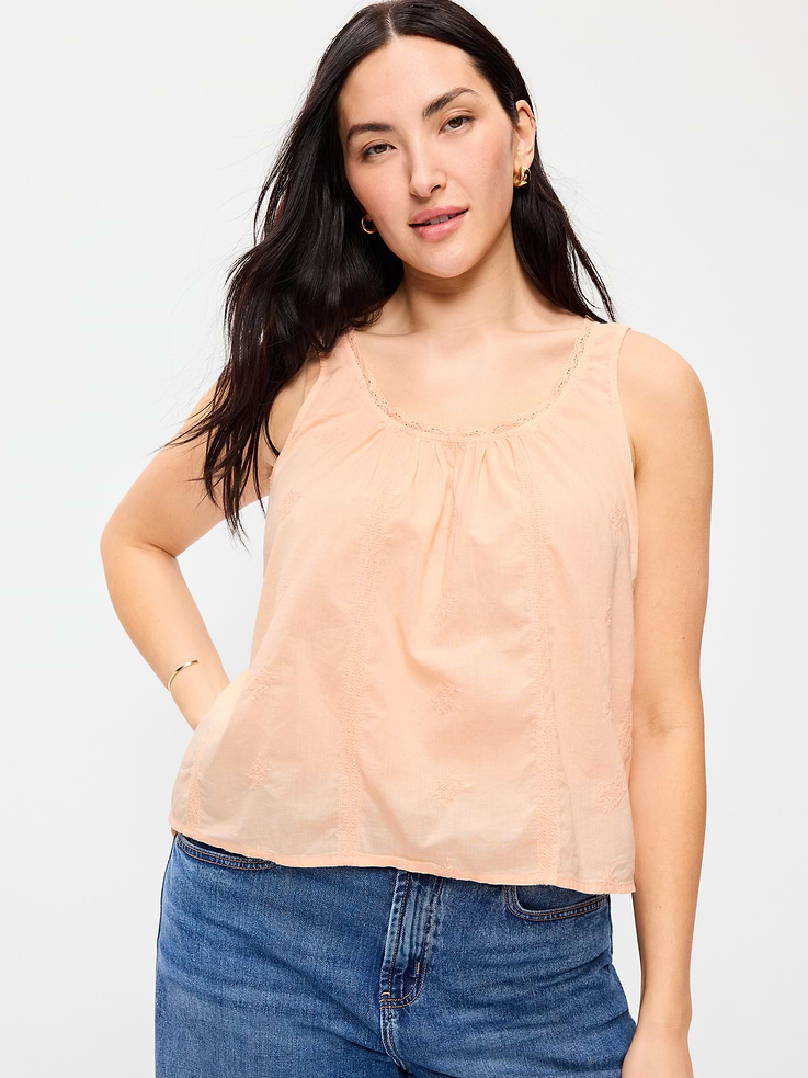 Image number 5 showing, Ruffle-Trim Embroidered Tank Top