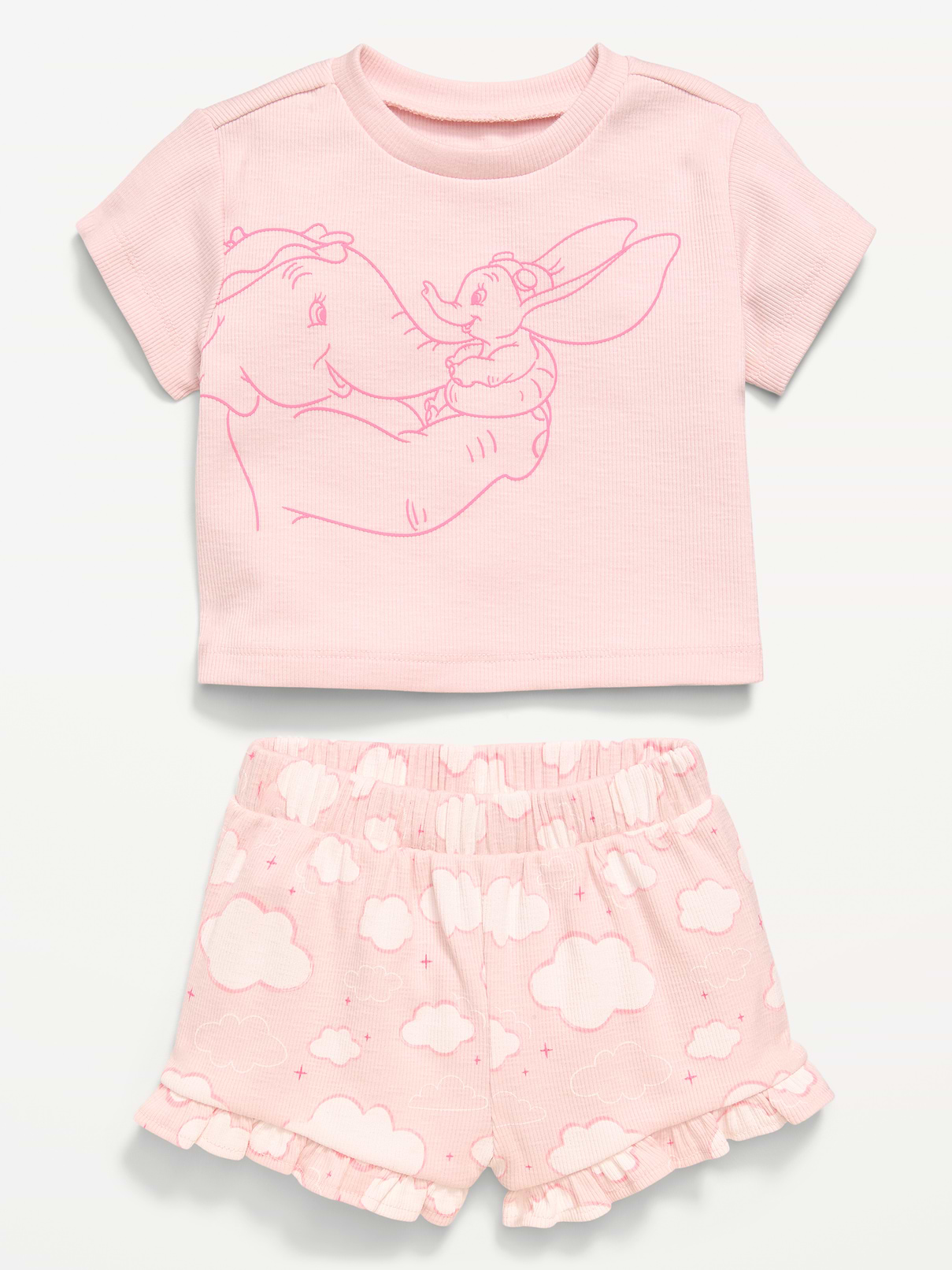 L'image numéro 2 présente Ensemble t-shirt et short côtelés Dumbo de Disney© pour bébé