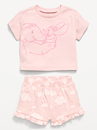 L'image numéro 2 présente Ensemble t-shirt et short côtelés Dumbo de Disney© pour bébé