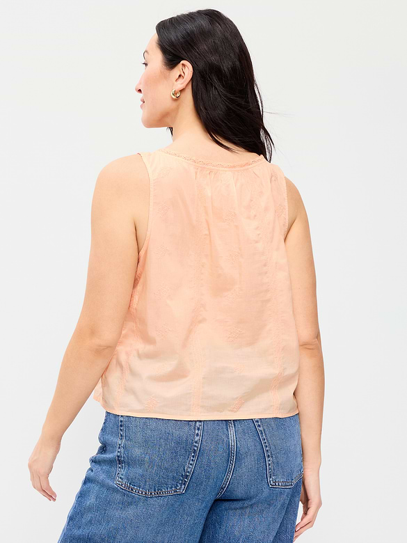 Camisole brodée à bordure à volants