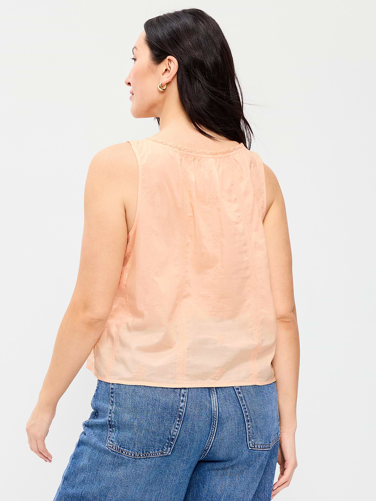 Image number 6 showing, Ruffle-Trim Embroidered Tank Top