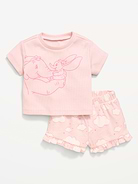 L'image numéro 1 présente Ensemble t-shirt et short côtelés Dumbo de Disney© pour bébé