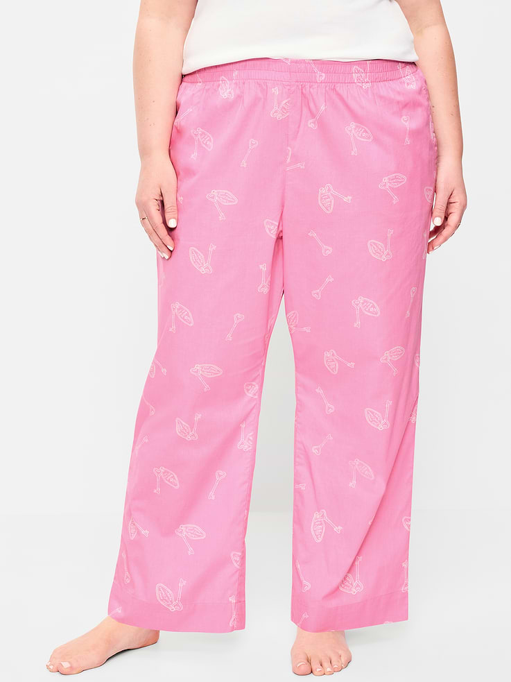 Image number 6 showing, High-Waisted Poplin Pajama Pant