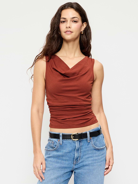 Camisole asymétrique cintrée sur les côtés
