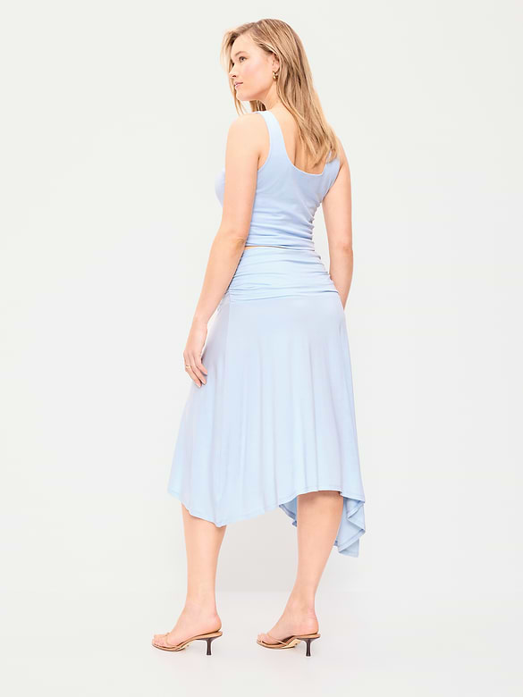 Asymmetrical Draped Midi Skirt