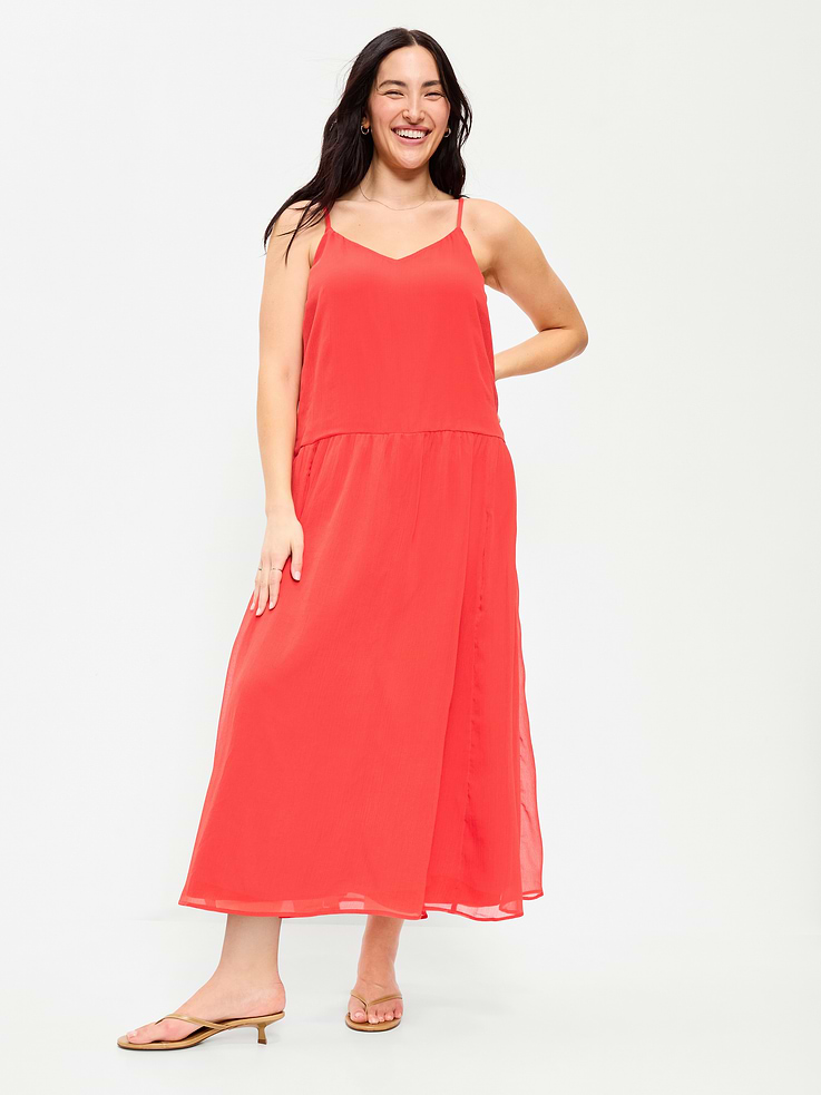 L'image numéro 6 présente Robe longue en chiffon à taille tombante