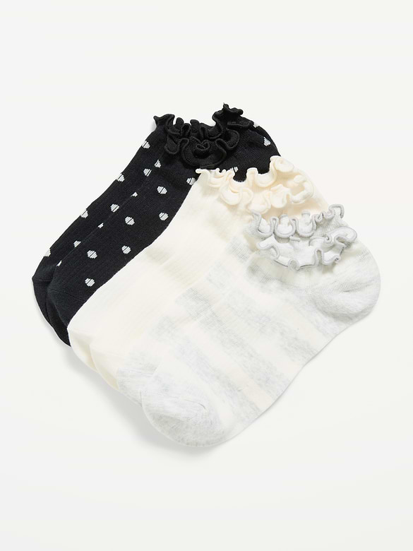 Lettuce-Edge Ankle Socks 3-Pack for Women