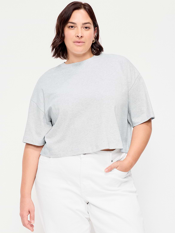 Vintage Crew-Neck Cropped T-Shirt