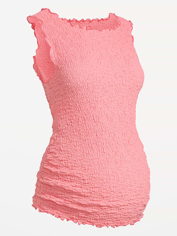 Maternity Texured High-Neck Tank Top