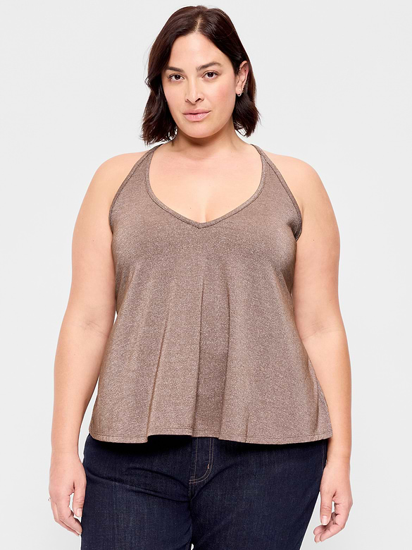 Camisole trapèze scintillante à bretelles au dos
