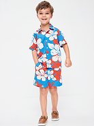 L'image numéro 1 présente Ensemble avec short et chemise à manches courtes à imprimé pour tout-petit