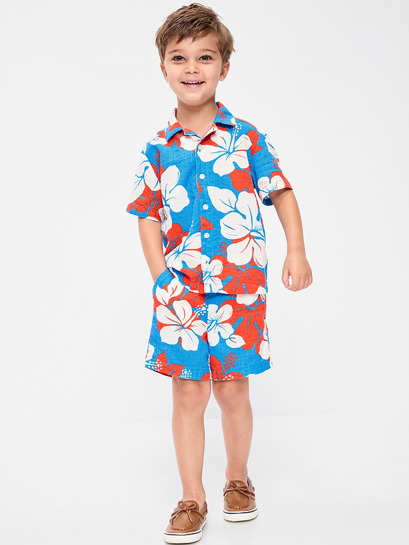 Ensemble avec short et chemise à manches courtes à imprimé pour tout-petit