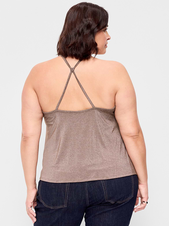 Camisole trapèze scintillante à bretelles au dos