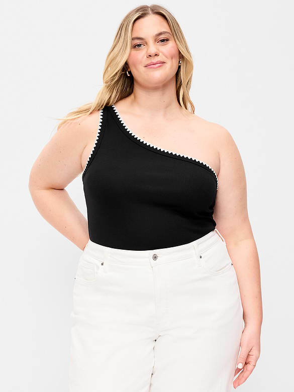 Camisole monobretelle côtelée