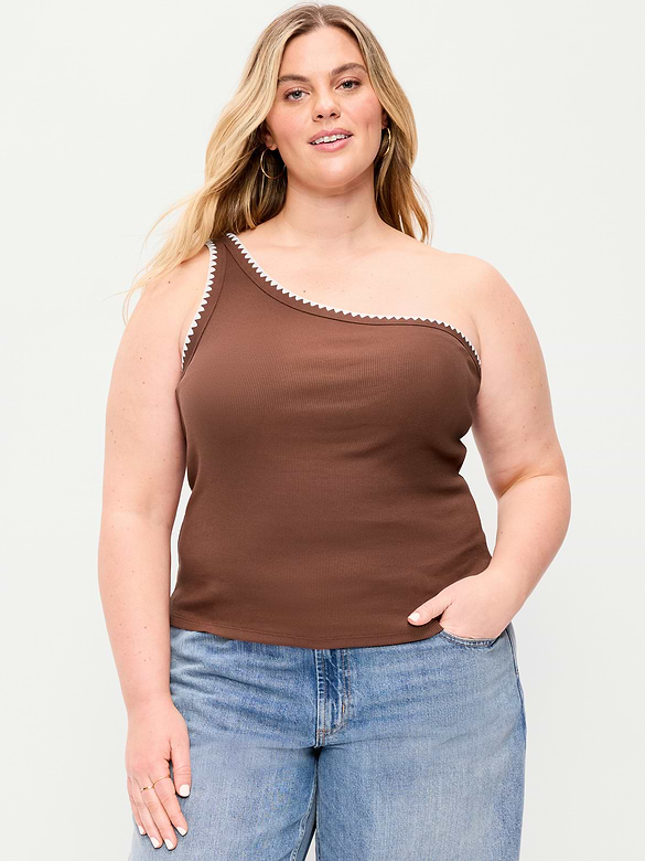 Camisole monobretelle côtelée