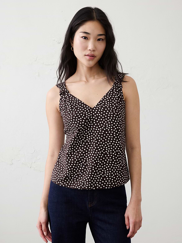 Linen-Blend Knotted Top