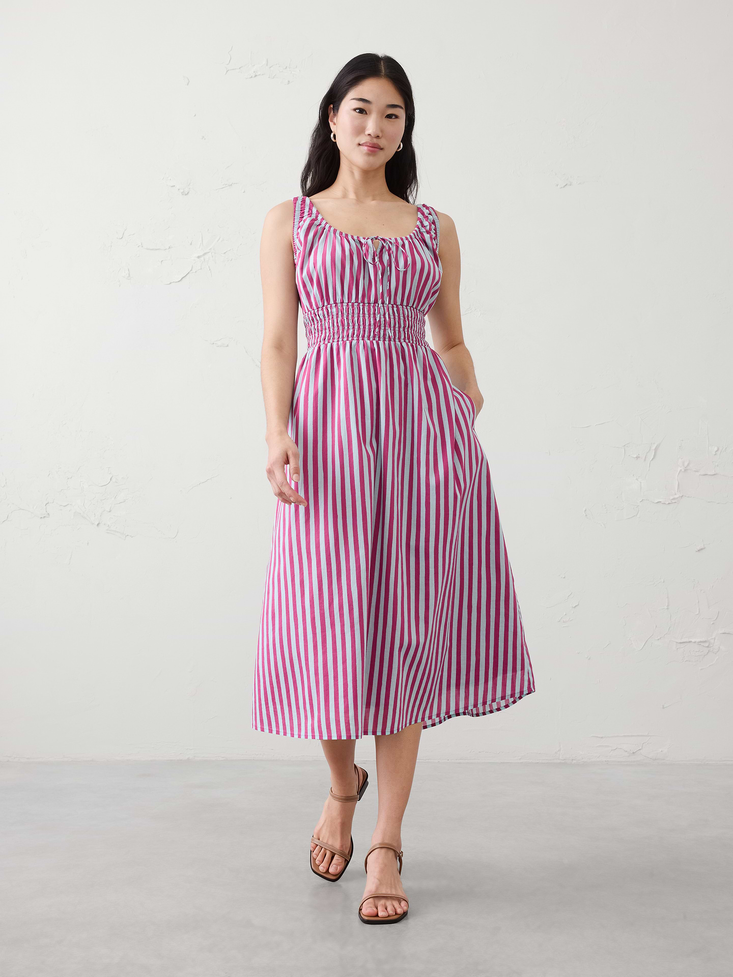 Image number 1 showing, Smocked Waist Midi Dress