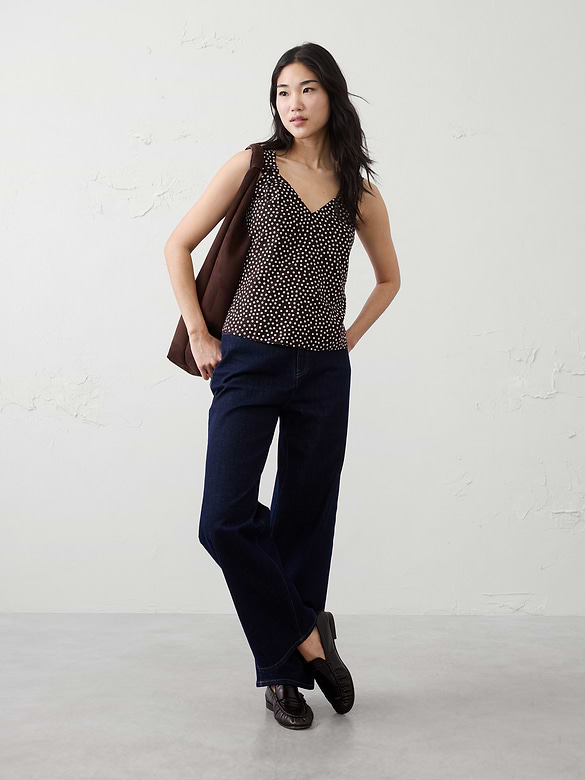 Linen-Blend Knotted Top