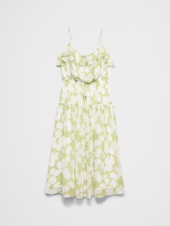 Chiffon Ruffle Midi Dress