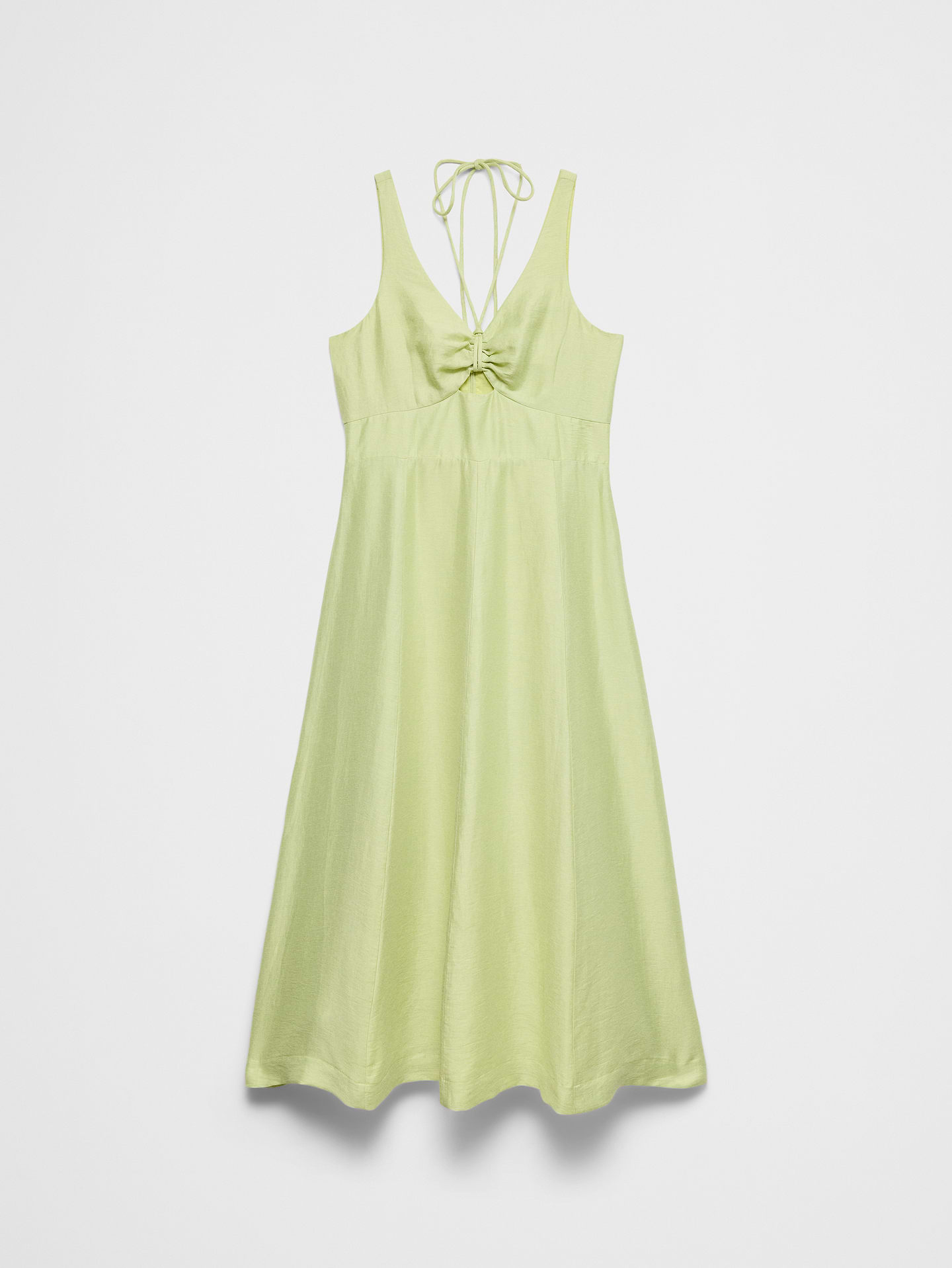 Image number 4 showing, Linen-Blend Cutout Tie-Front Midi Dress