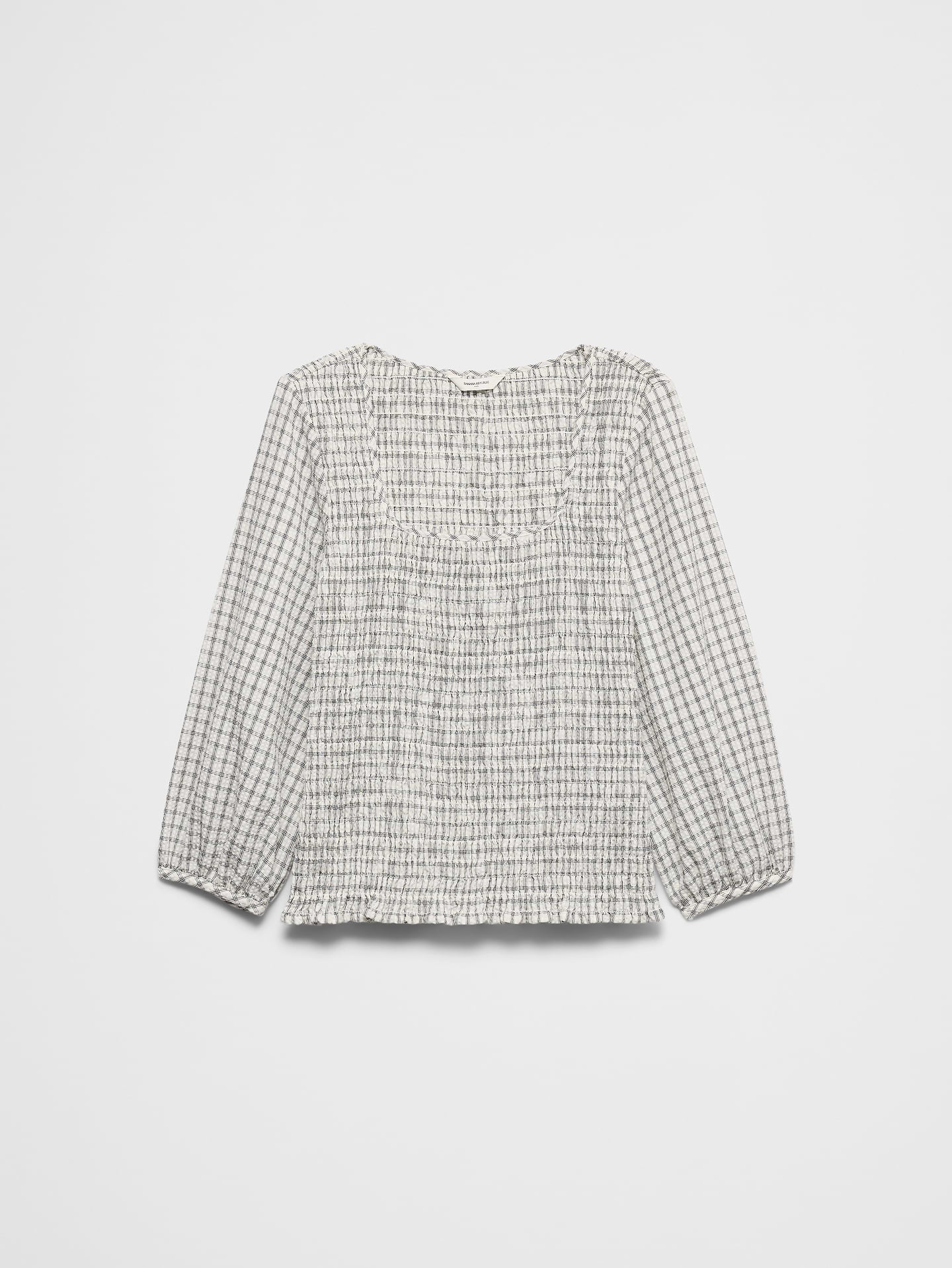 Image number 4 showing, Seersucker Smocked-Bodice Top
