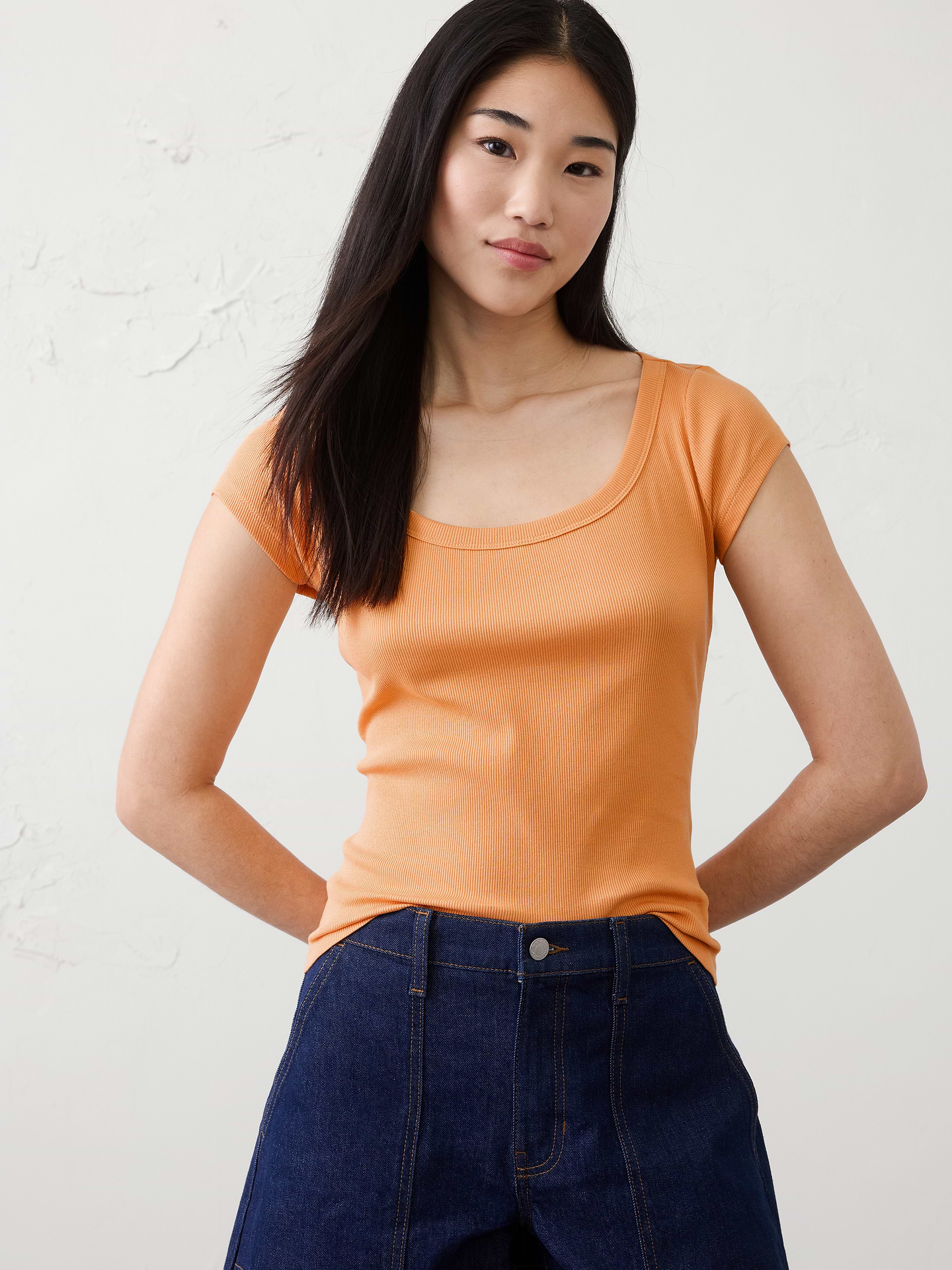 Image number 6 showing, Ribbed Scoop-Neck T-Shirt