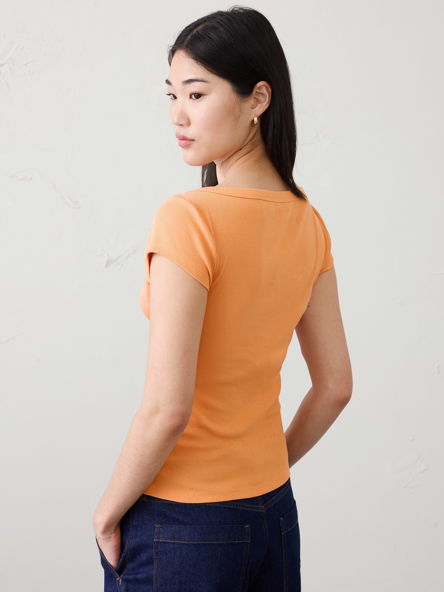 Image number 5 showing, Ribbed Scoop-Neck T-Shirt