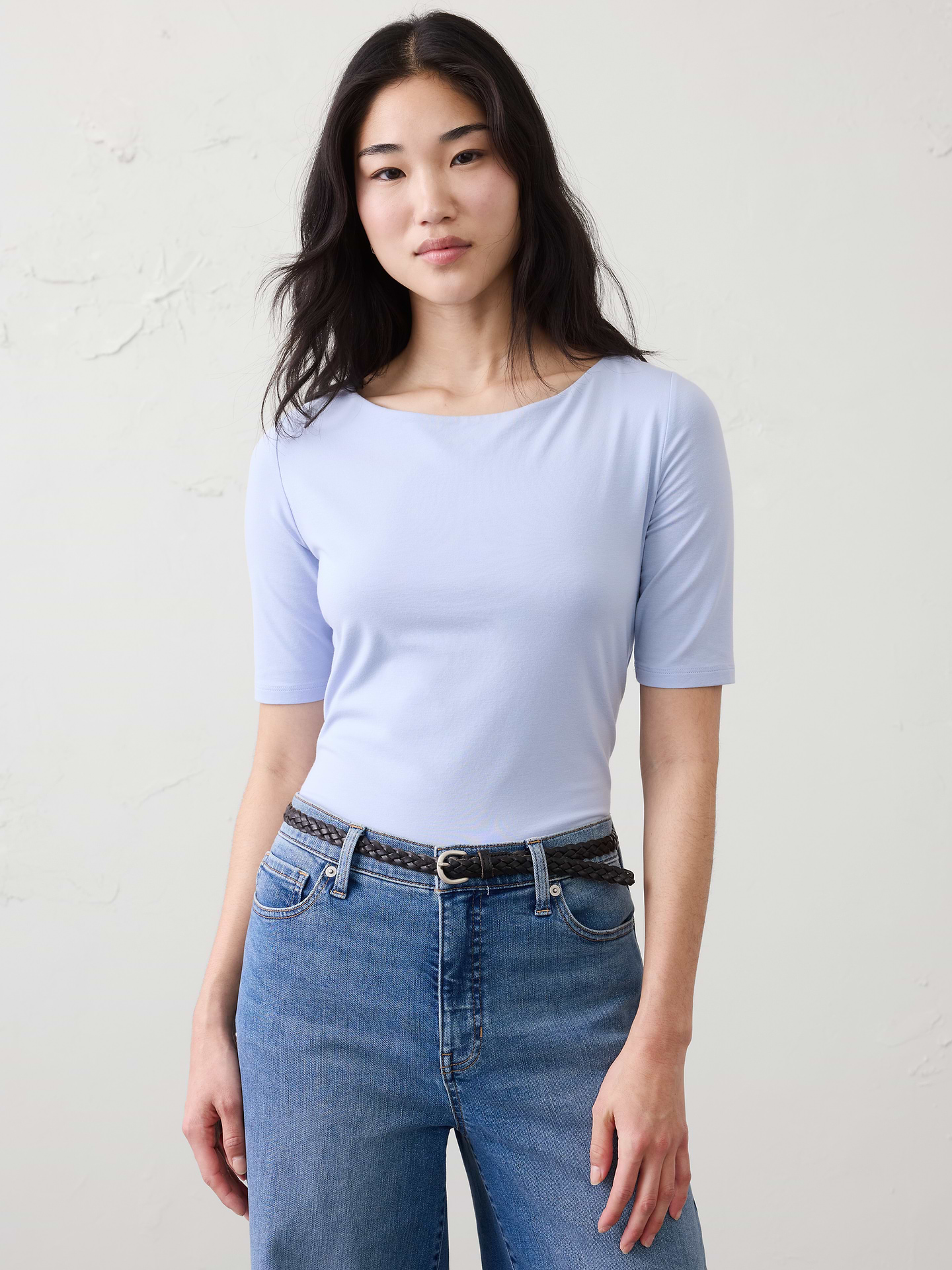 Image number 1 showing, Soft Stretch Elbow-Sleeve Top