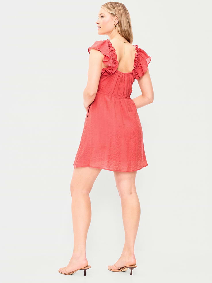 Image number 8 showing, Flutter-Sleeve Fit & Flare Mini Dress