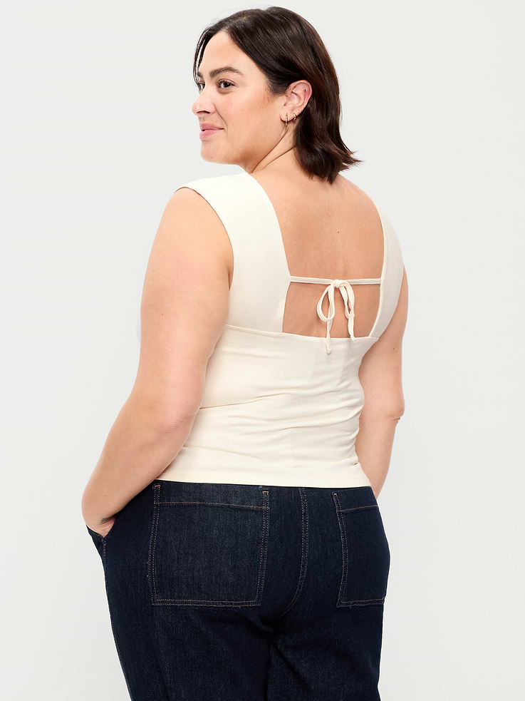 Image number 8 showing, Cap-Sleeve Tie-Back Top