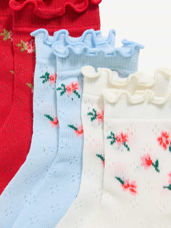 Ruffled Pointelle-Knit Crew Sock 3-Pack for Toddler & Baby