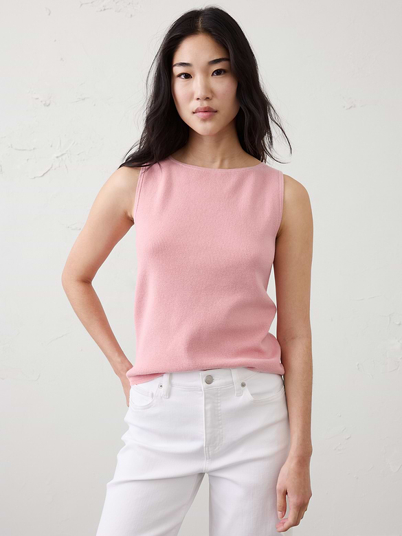 Cotton Boatneck Sweater Tank