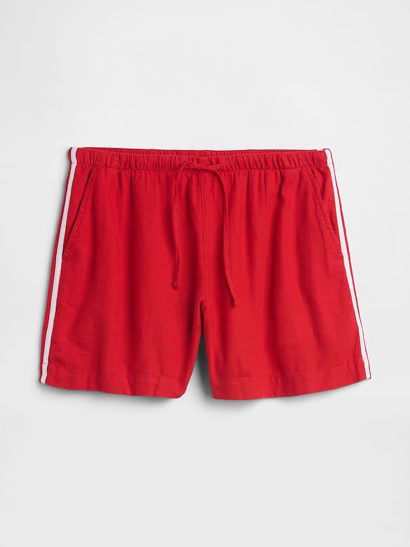 4" Pull-On Linen-Blend Shorts