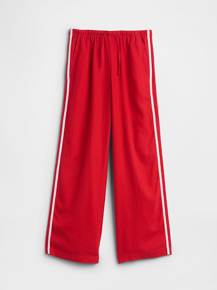 Image number 5 showing, Linen-Blend Stripe Wide-Leg Pants