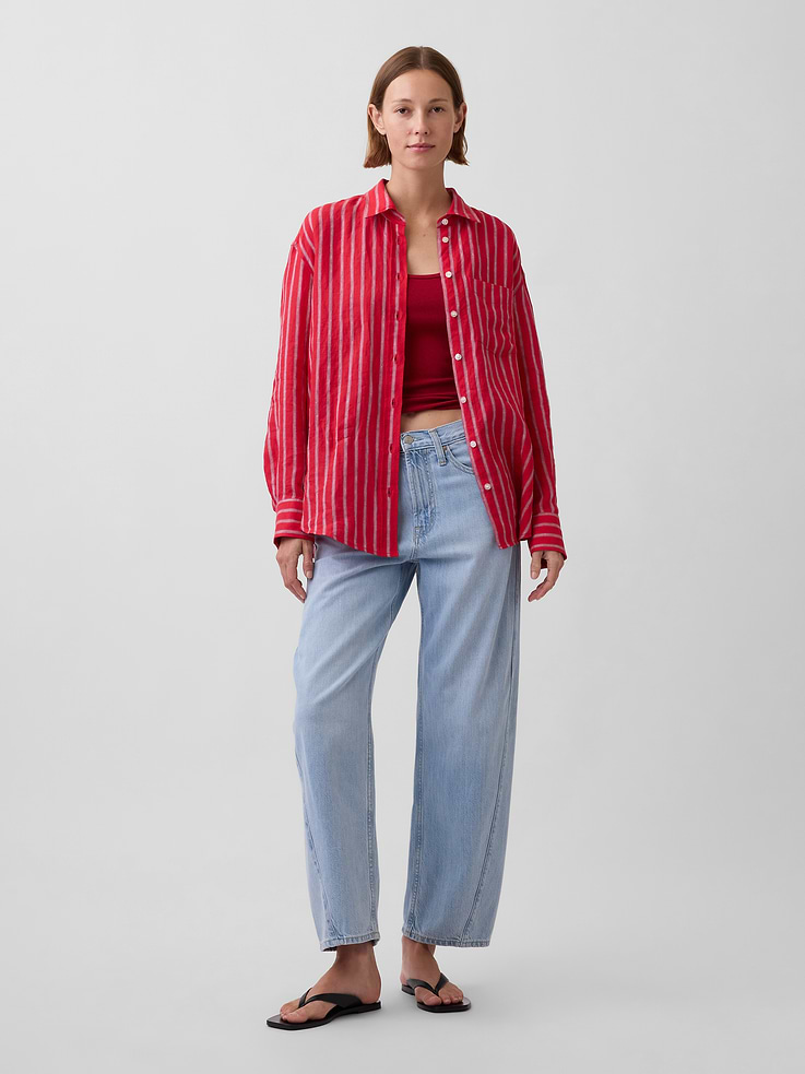 Image number 2 showing, 100% Linen Oversized Shirt