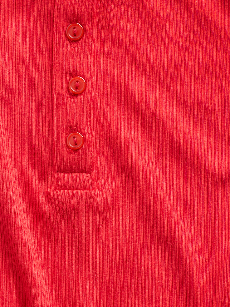 Image number 4 showing, Mini Rib Lace Henley PJ Tank Top
