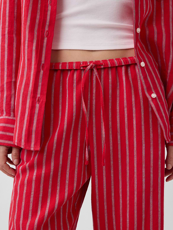 Linen-Blend Easy Wide-Leg Pants