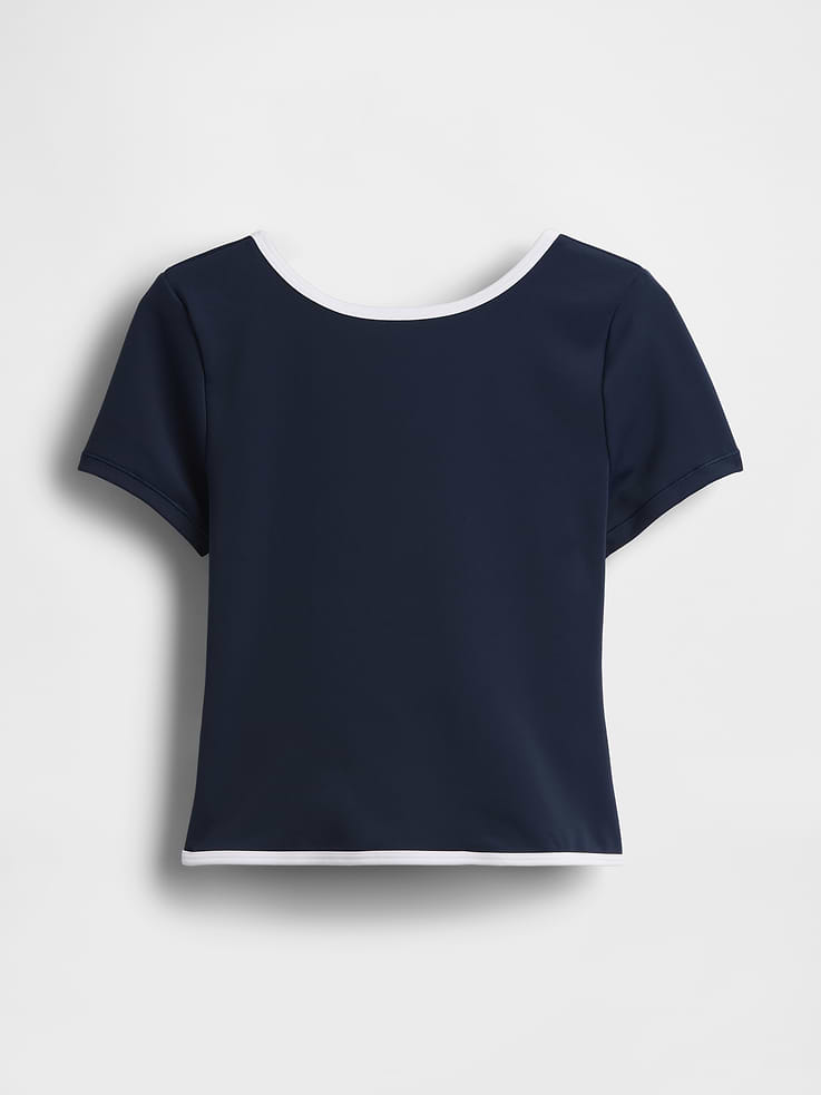 Image number 6 showing, GapFit Smooth Reversible Wrap Crop Top