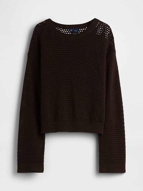 100% Cotton Crochet Relaxed Sweater
