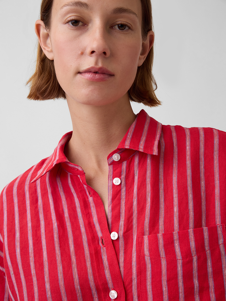 Image number 4 showing, 100% Linen Oversized Shirt