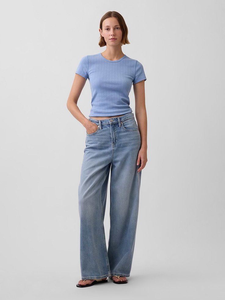 Image number 2 showing, Pointelle Crewneck T-Shirt