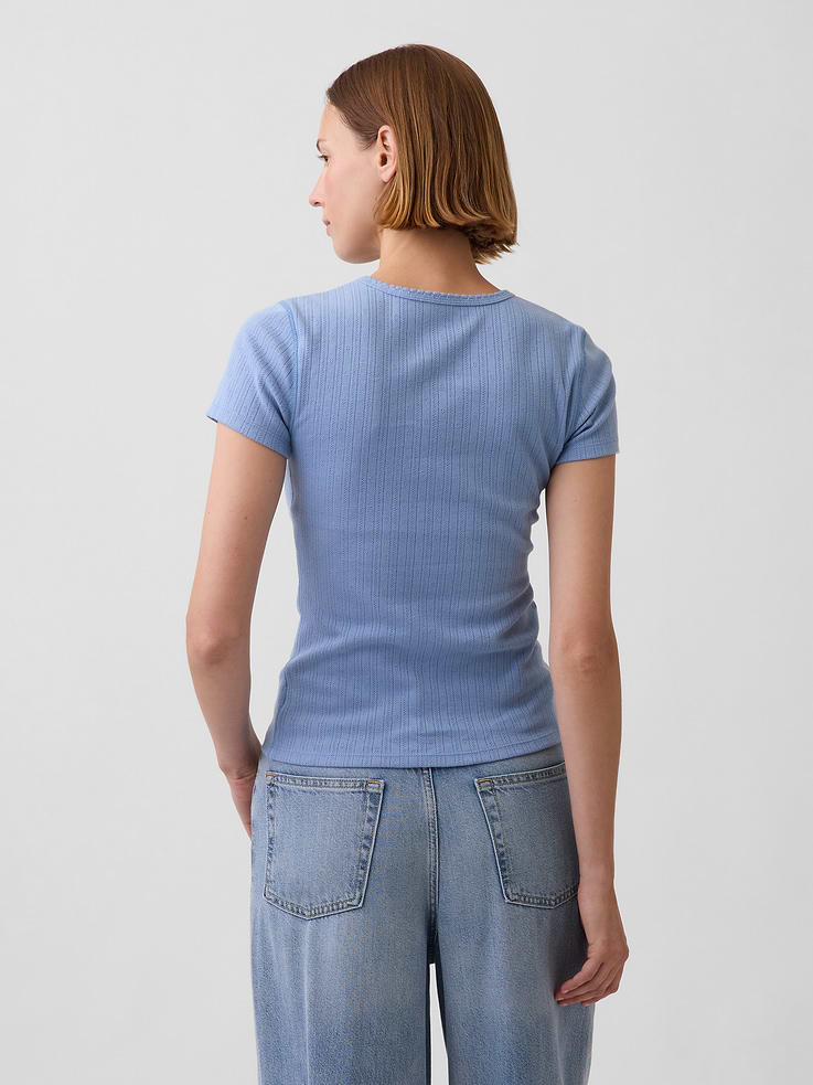Image number 3 showing, Pointelle Crewneck T-Shirt