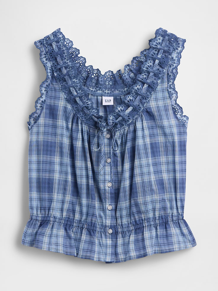 Image number 5 showing, Eyelet Tie-Front Crop Peplum Top