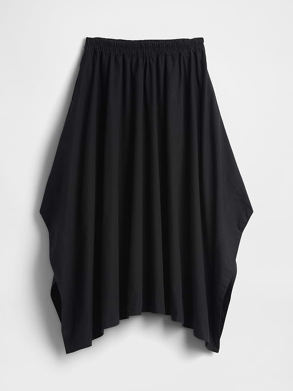 Poplin Midi Handkerchief Skirt